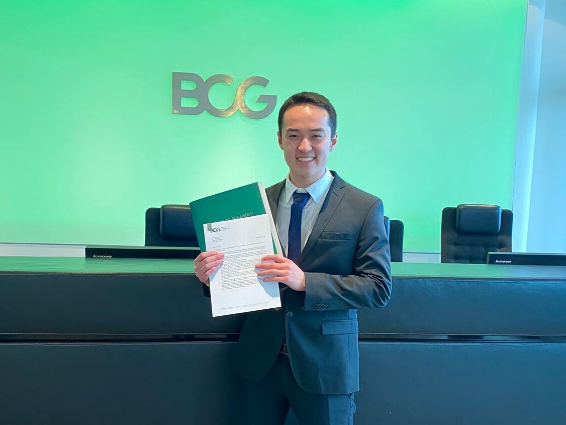 Kevin Wu at the BCG office.