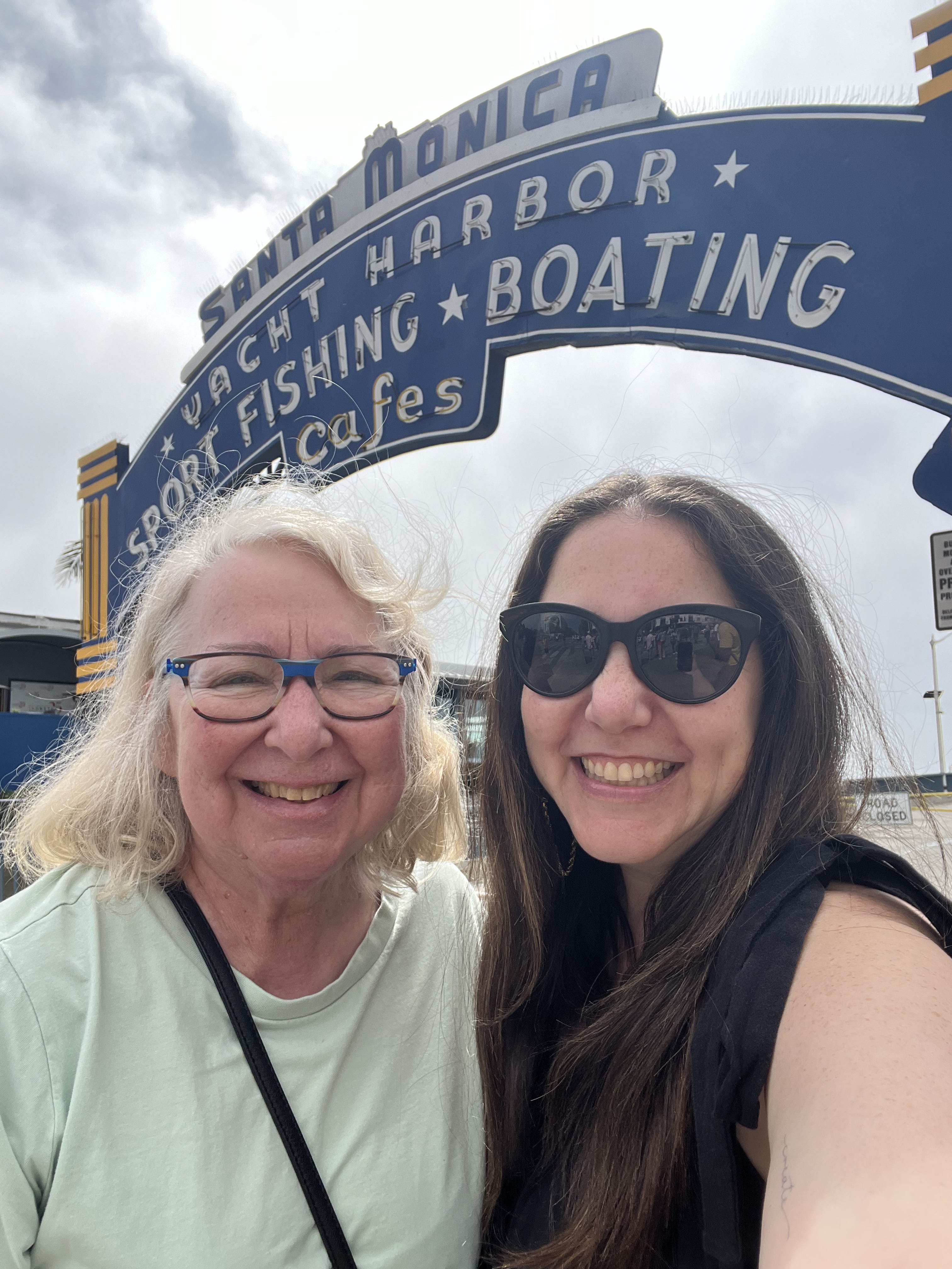 mother and daughter at santa Monica Pier