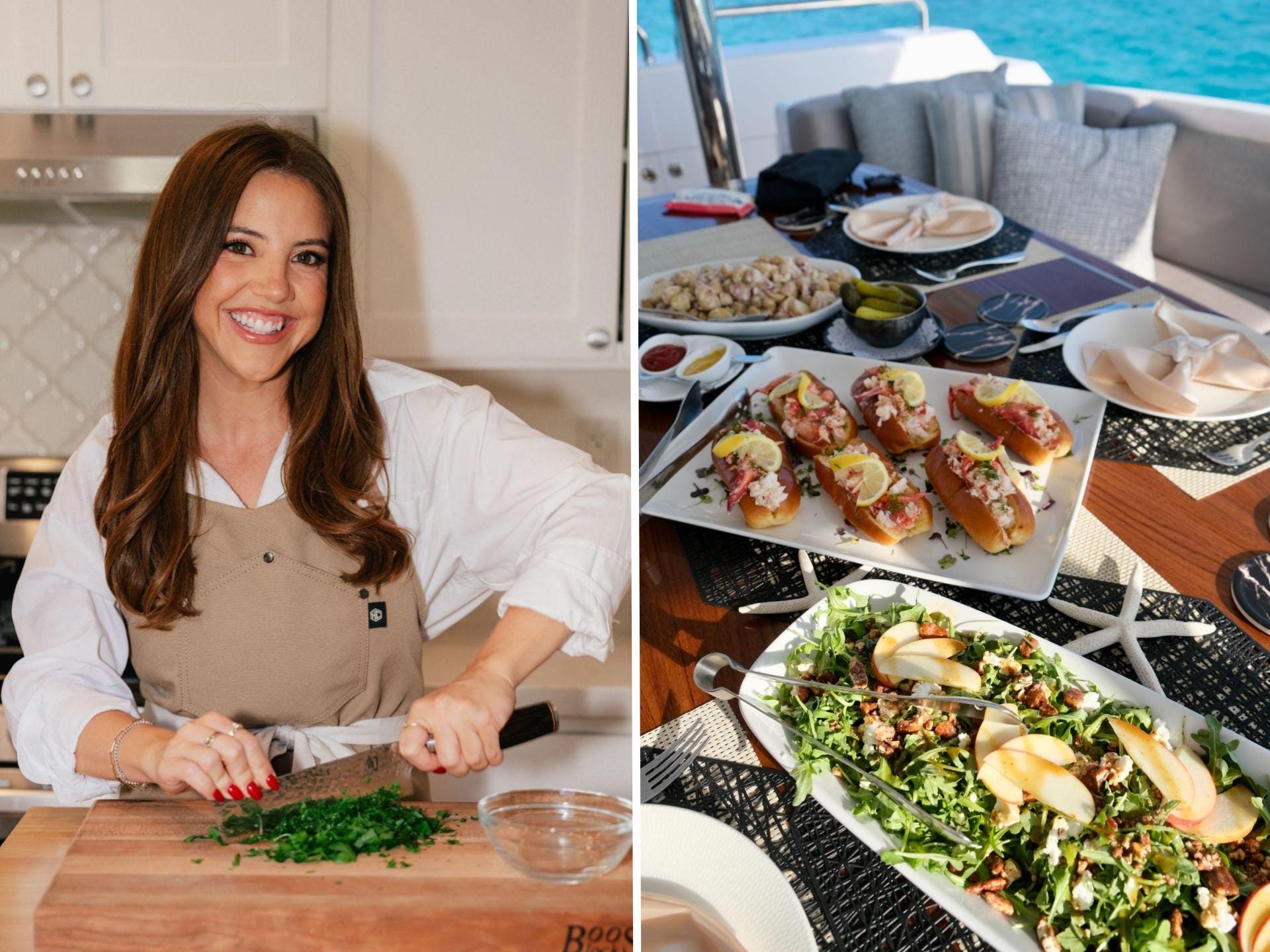 emily ruybal chef split with yacht menu