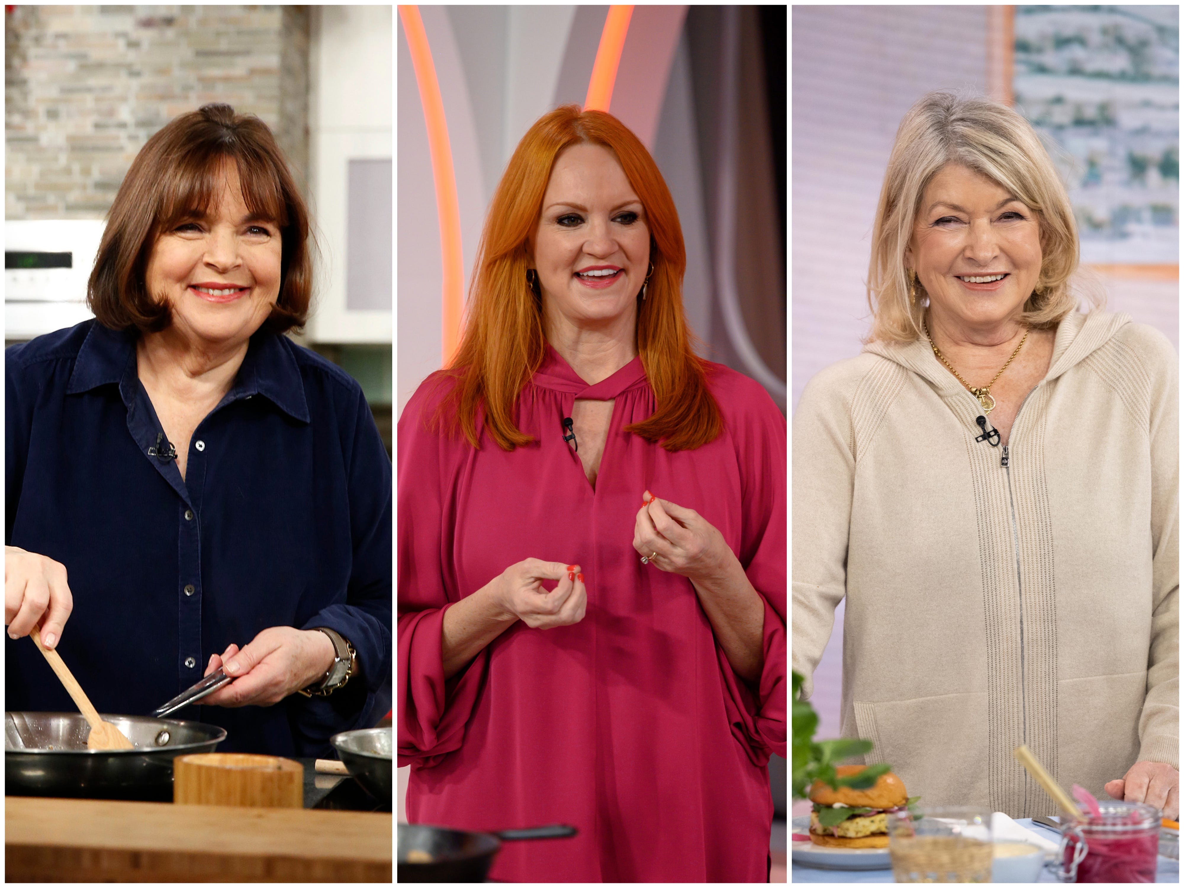 Ina Garten, Ree Drummond, and Martha Stewart.