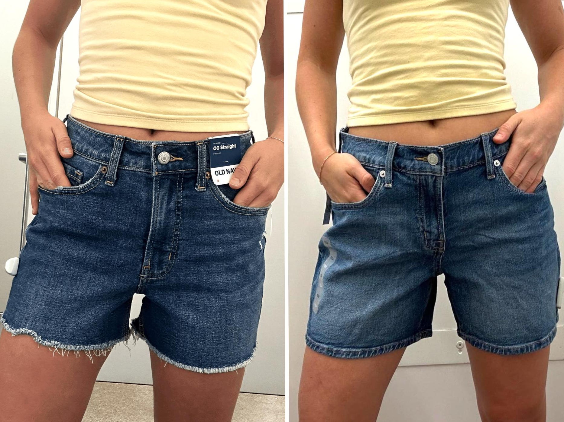 Chloe wearing shorts from Old Navy and Gap.