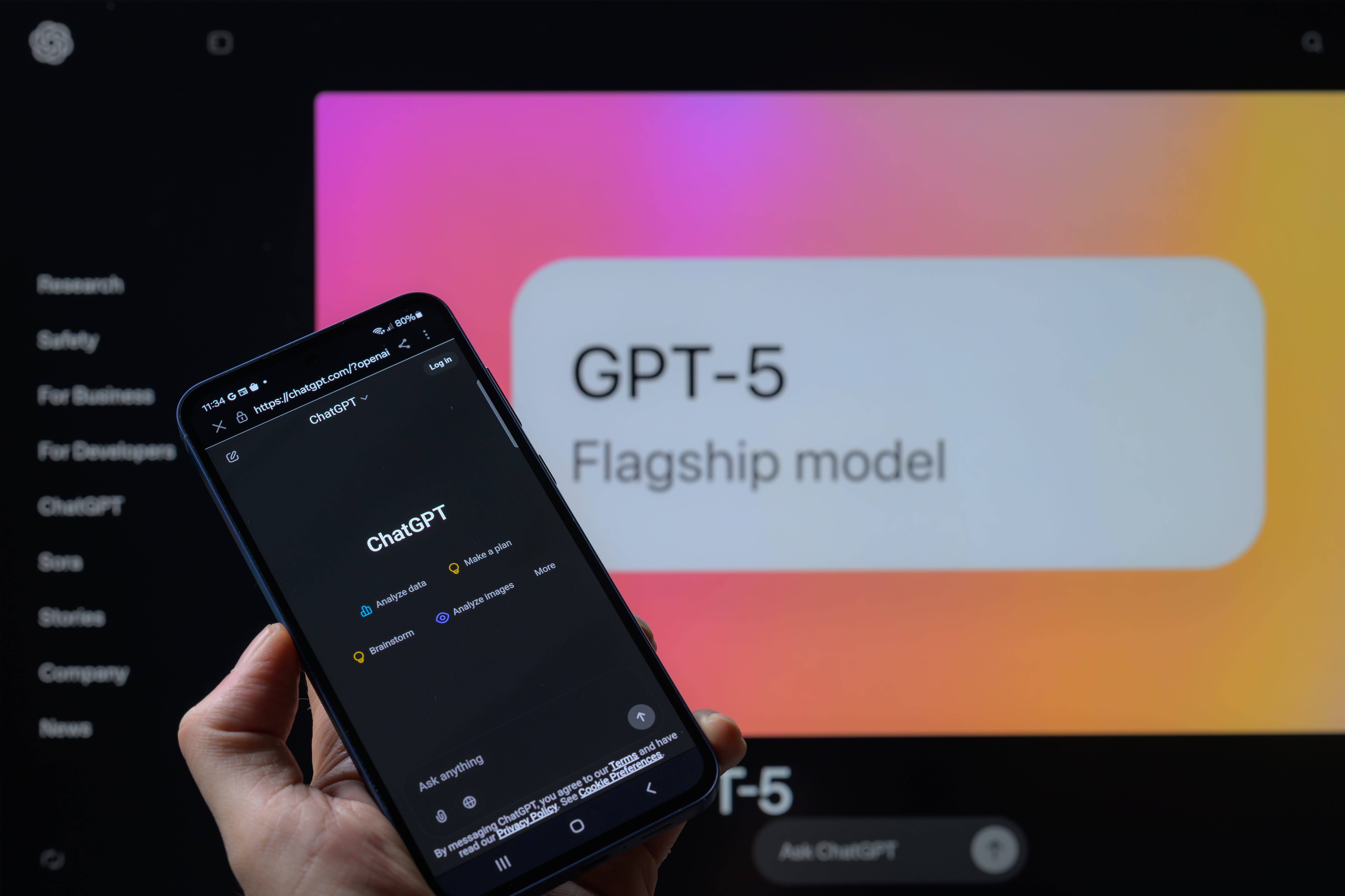 ChatGPT is pictured with GPT-5.