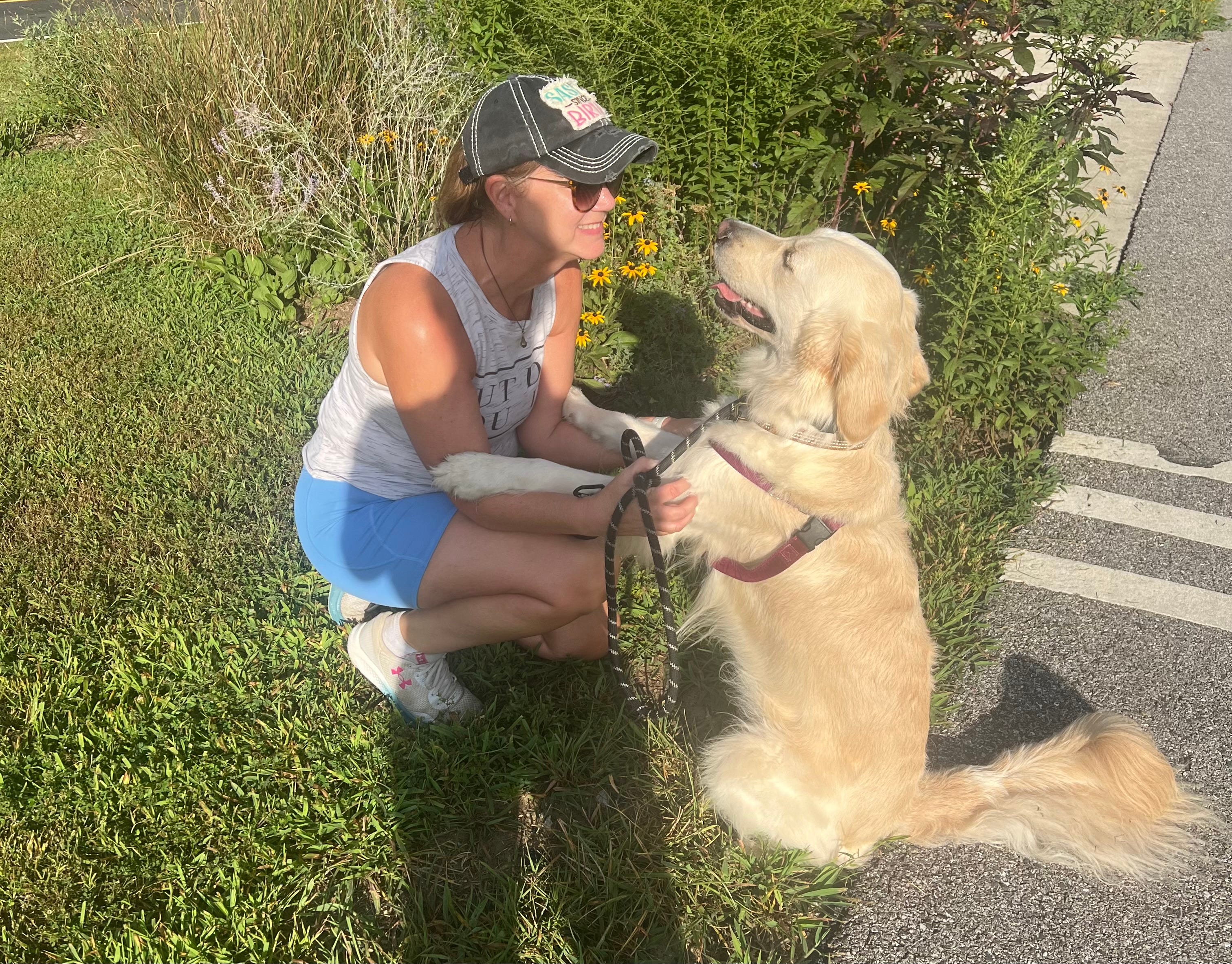 woman with dog