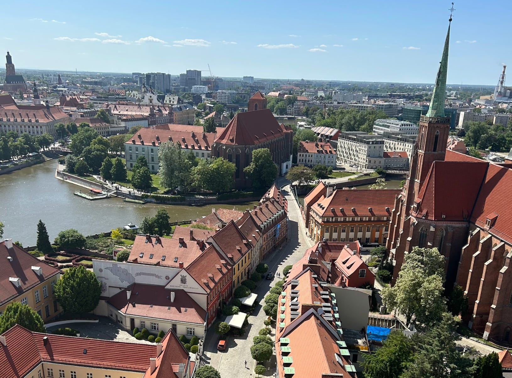 Aerial shot of Wroclaw, Poland.