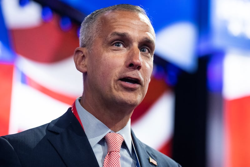 Corey Lewandowski is seen in the Fiserv Forum on the last night of the Republican National Convention in Milwaukee, on July 18, 2024.