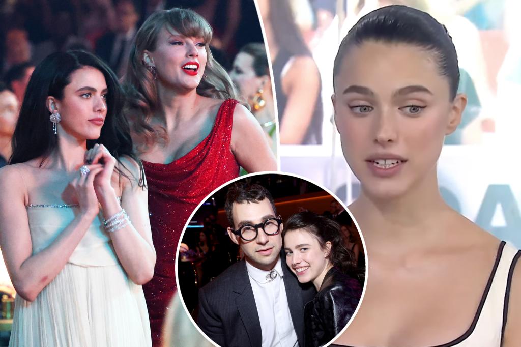 Jack Antonoff’s wife, Margaret Qualley, awkwardly reacts to question about Taylor Swift’s new album