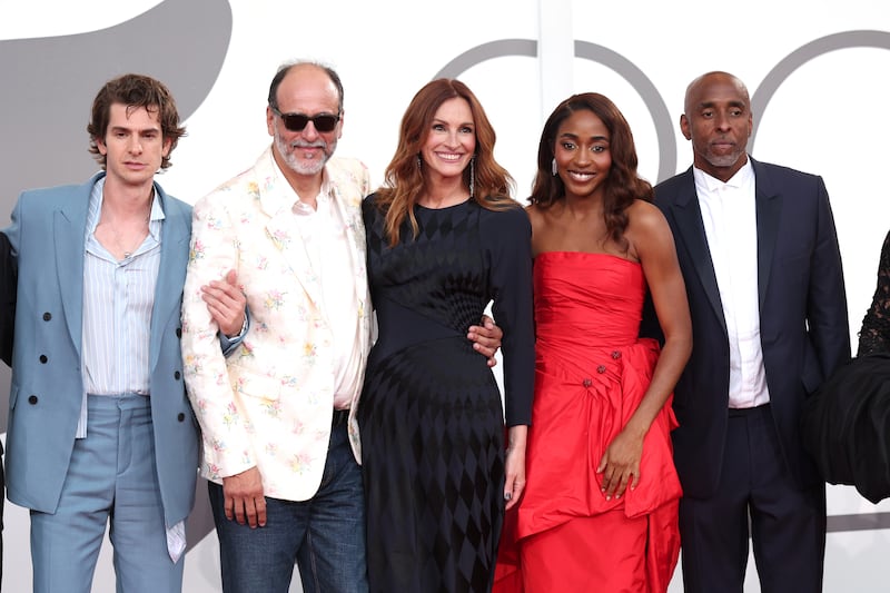 Michael Stuhlbarg, Andrew Garfield, Luca Guadagnino, Julia Roberts, Ayo Edebiri and Malik Hassan Sayeed
