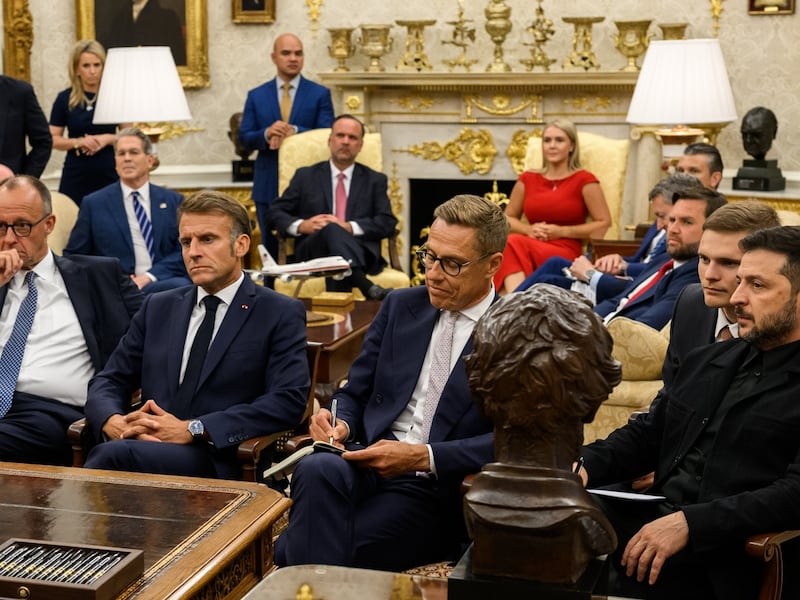 White House Press Secretary Karoline Leavitt got comfortable in a spot typically reserved for U.S. presidents hosting world leaders.