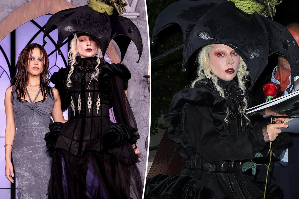Lady Gaga and Jenna Ortega serve witchy drama in corsets and cutouts at ‘Wednesday’ Season 2 event