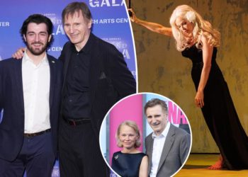 Liam Neeson and son Daniel support Pamela Anderson at final ‘Camino Real’ performance