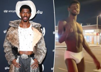 Lil Nas X ditches shirt while waltzing through LA hotel hours before nearly nude hospitalization, arrest