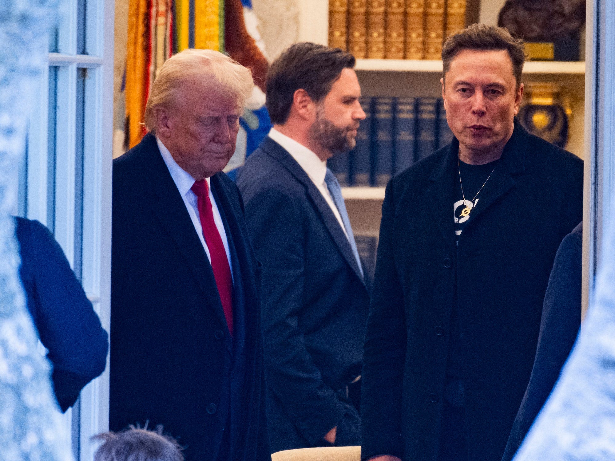 Elon Musk in the Oval Office in March