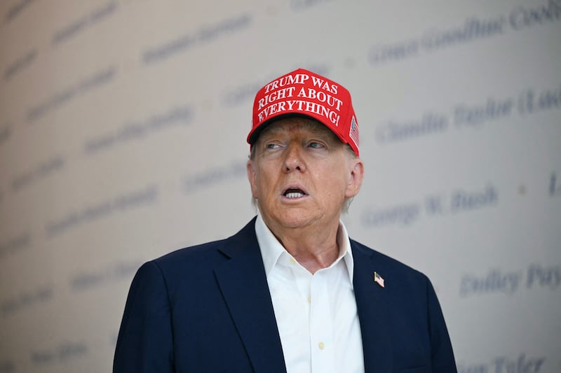 US President Donald Trump speaks at
