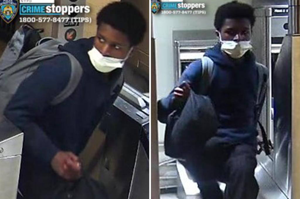 Masked teen slashed  29-year-old woman to near death with  large kitchen knife on NYC train after she refused to give up bag: prosecutors