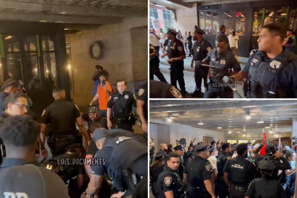Mob of anti-Israel protestors clash with police after attempting to storm Grand Central Terminal: cops