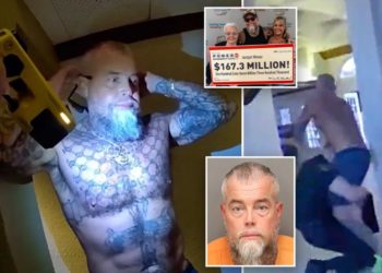 Moment $167.3M Powerball winner is tackled, tased after attacking Florida deputy