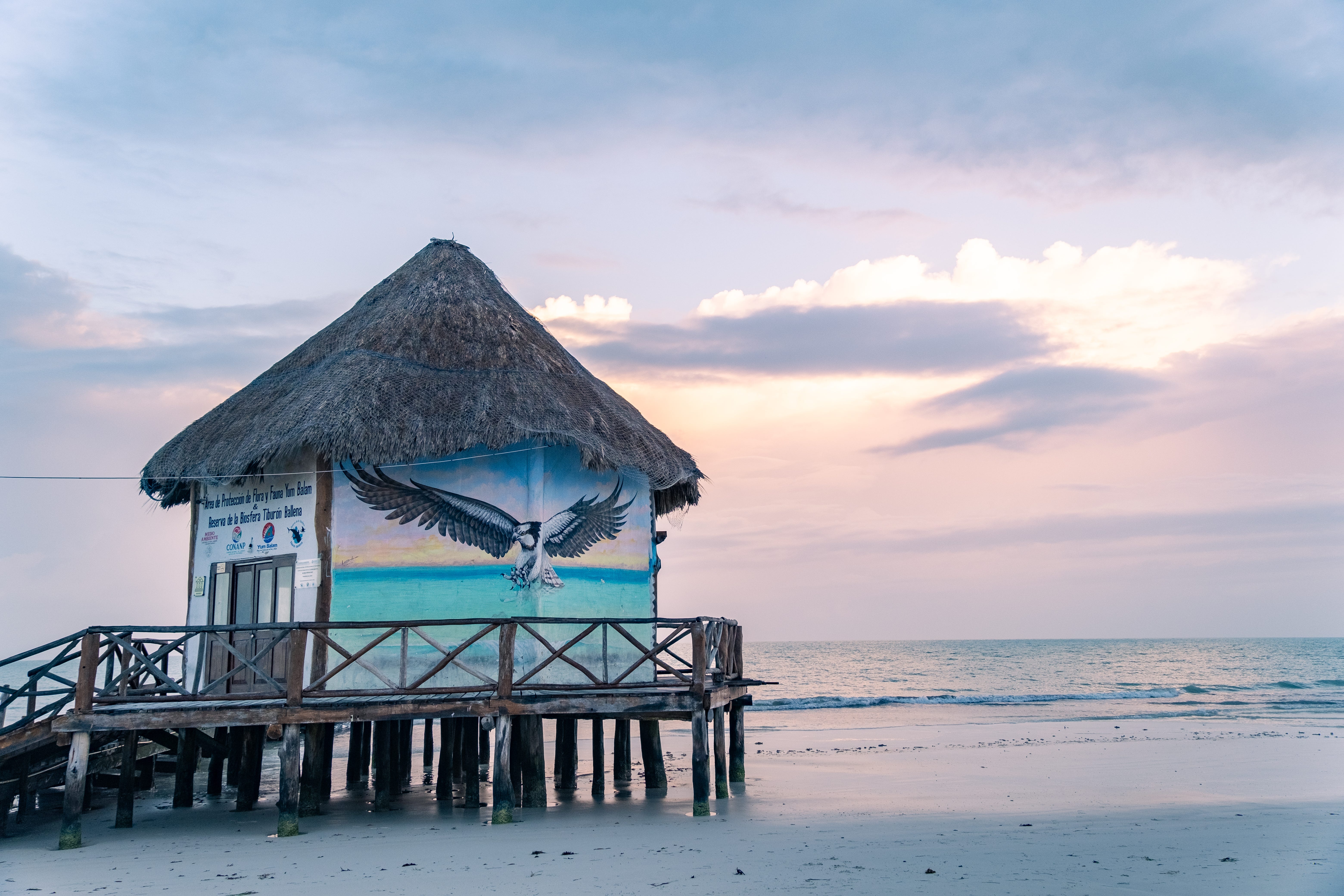 sunrise on the beach in Holbox, Mexico