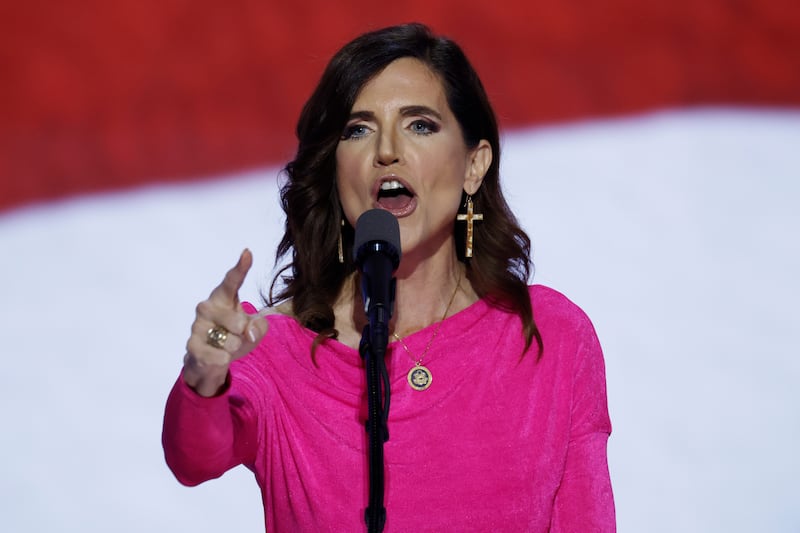MILWAUKEE, WISCONSIN - JULY 17: U.S. Rep. Nancy Mace (R-SC) speaks on stage on the third day of the Republican National Convention at the Fiserv Forum on July 17, 2024 in Milwaukee, Wisconsin. Delegates, politicians, and the Republican faithful are in Milwaukee for the annual convention, concluding with former President Donald Trump accepting his party's presidential nomination. The RNC takes place from July 15-18. (Photo by Chip Somodevilla/Getty Images)