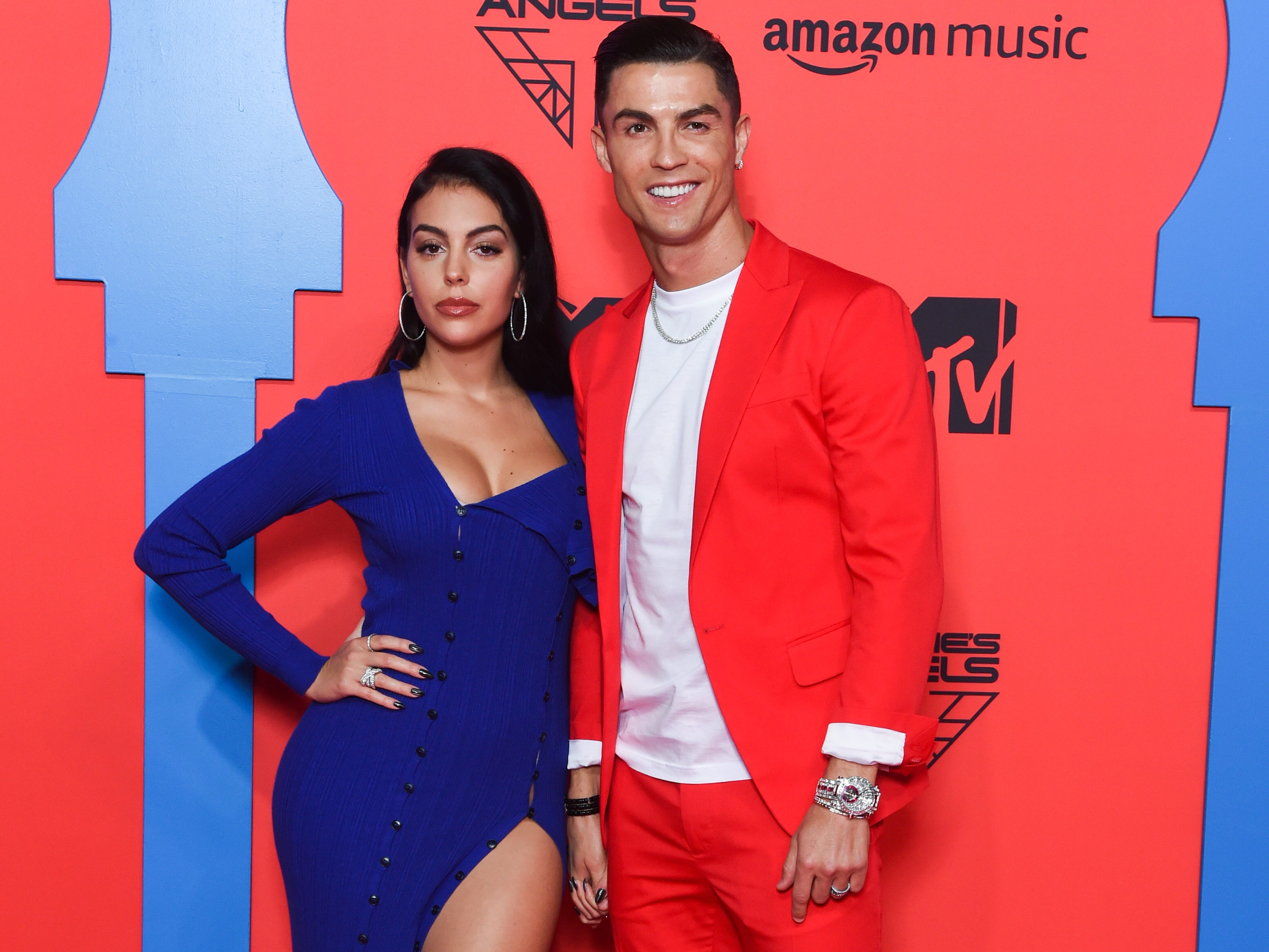 Georgina Rodriguez and Cristiano Ronaldo attend the MTV EMAs 2019 at FIBES Conference and Exhibition Centre on November 03, 2019 in Seville, Spain.
