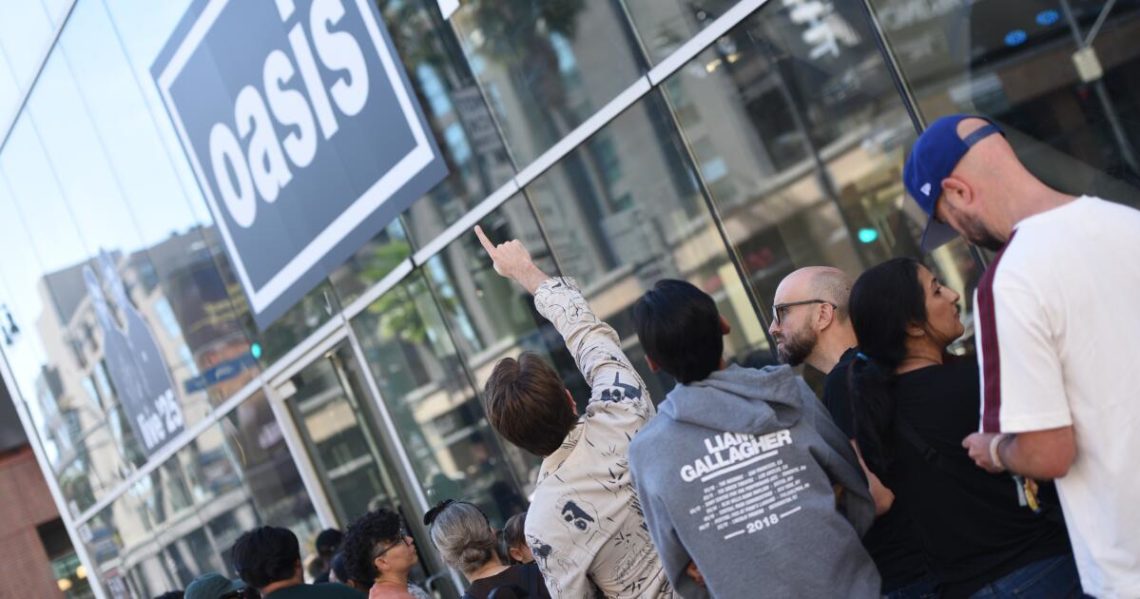 Oasis mania begins as L.A. fans descend on the band’s Hollywood pop-up shop