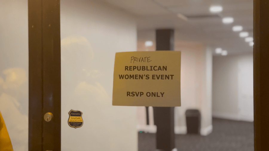 Only on News 19: Protest erupts when Rep. Strong event becomes private