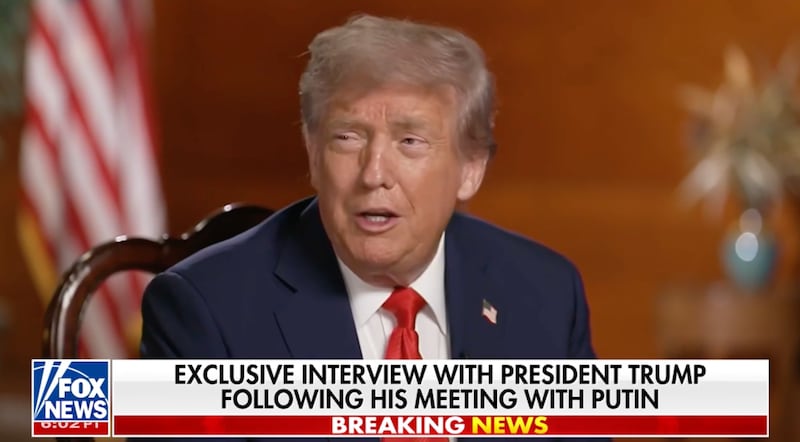 President Donald Trump in an interview with Sean Hannity.