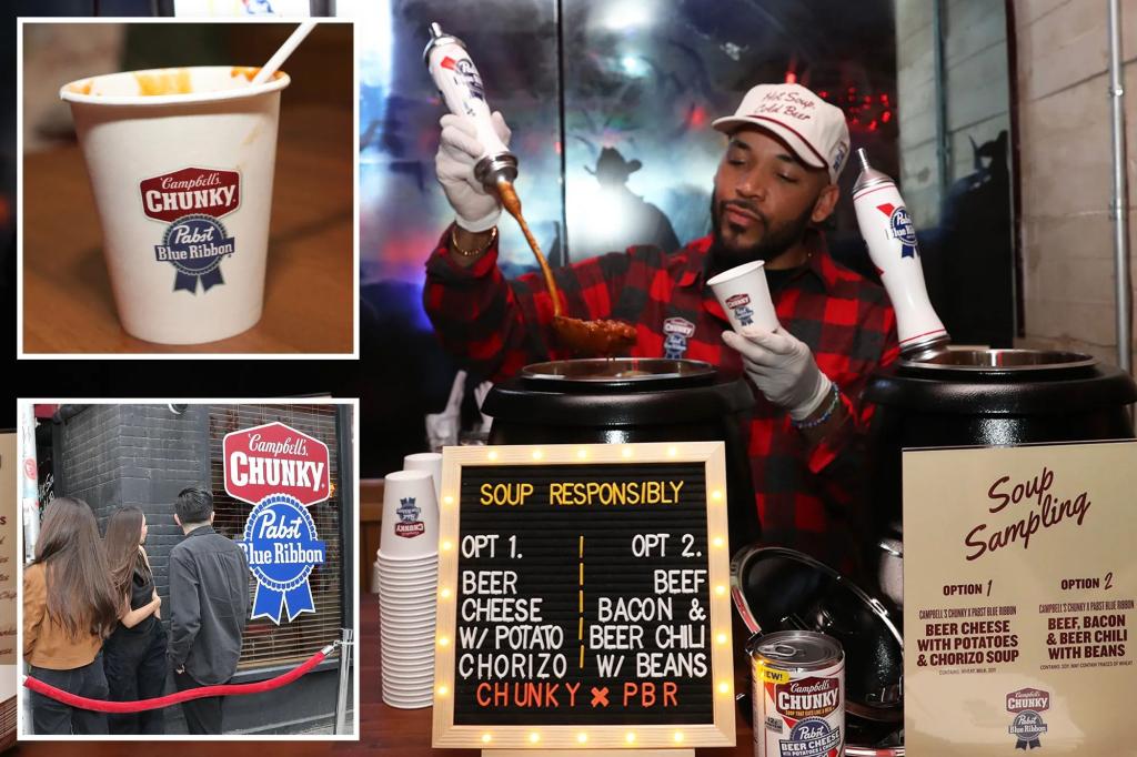 PBR die-hards line up for first taste of beer-infused Campbell’s soup at celeb-favorite NYC dive bar