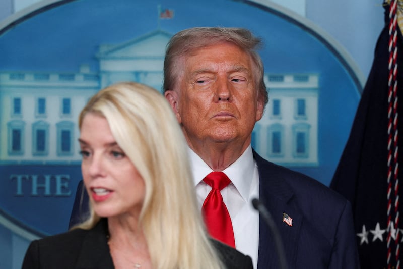 Donald Trump joked about not talking about Pam Bondi's looks.