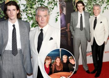 Pierce Brosnan’s son Dylan towers over actor in sweet red carpet appearance