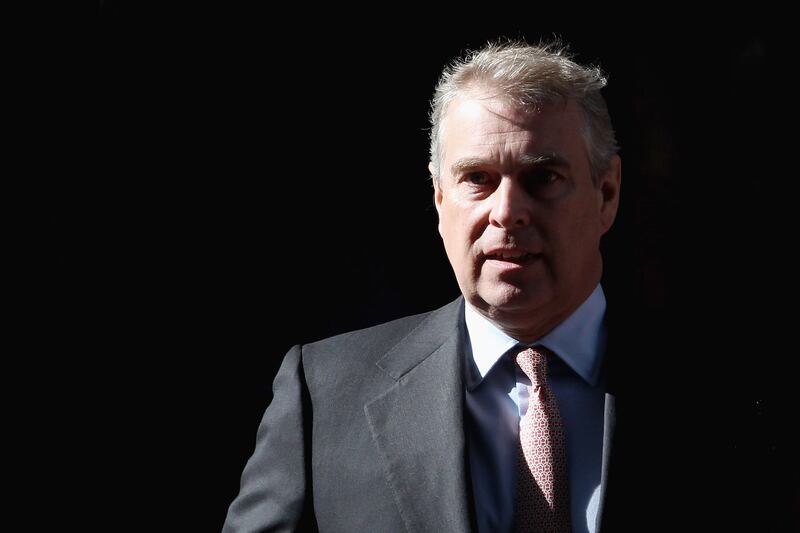 Prince Andrew, Duke of York leaves the headquarters of Crossrail at Canary Wharf on March 7, 2011 in London, England. Prince Andrew is under increasing pressure after a series of damaging revelations about him surfaced, including criticism over his friendship with convicted sex offender Jeffrey Epstein, an American financier.
