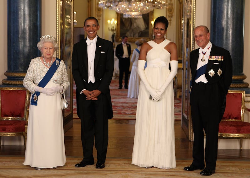 Queen Elizabeth II, President Barack Obama, First Lady Michelle Obama and Prince Philip