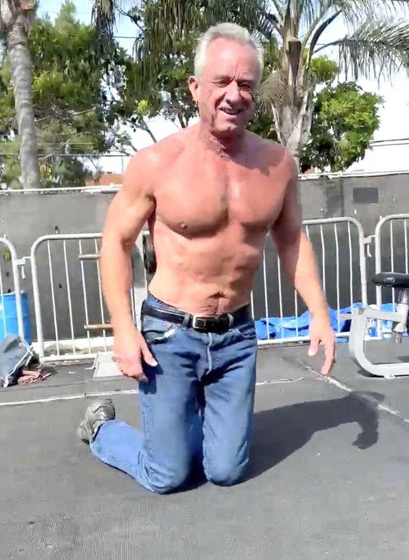 Kennedy has been posting videos online for years showing himself working out in jeans.