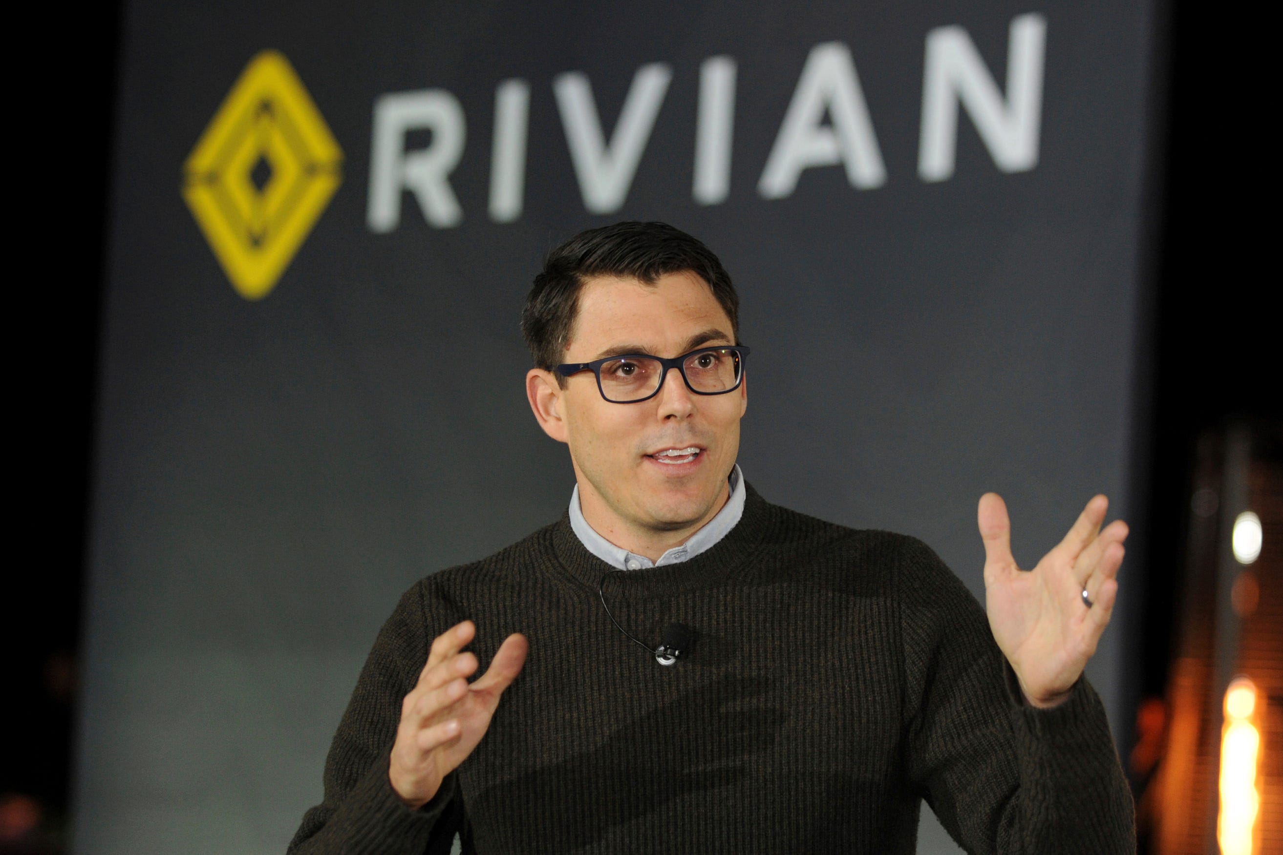 Rivian CEO RJ Scaringe is pictured.