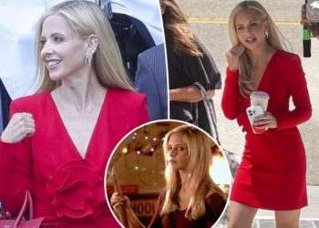 Sarah Michelle Gellar rocks red minidress in first photos from set of ‘Buffy the Vampire Slayer’ reboot