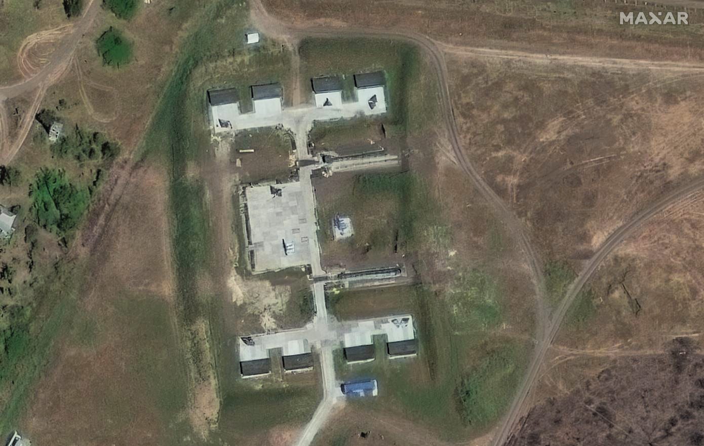 A drone base at the Primorsko-Akhtarsk air base in Russia on August 11.