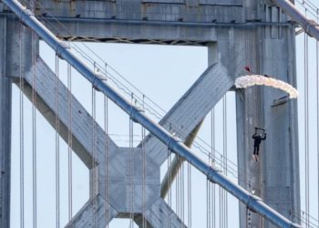 Sean MacCormac Became the First Person to Skysurf the San Francisco Bay Bridge — And He Did It Wearing Prada