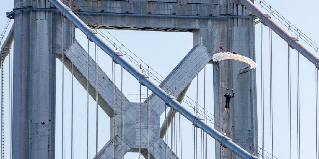 Sean MacCormac Became the First Person to Skysurf the San Francisco Bay Bridge — And He Did It Wearing Prada