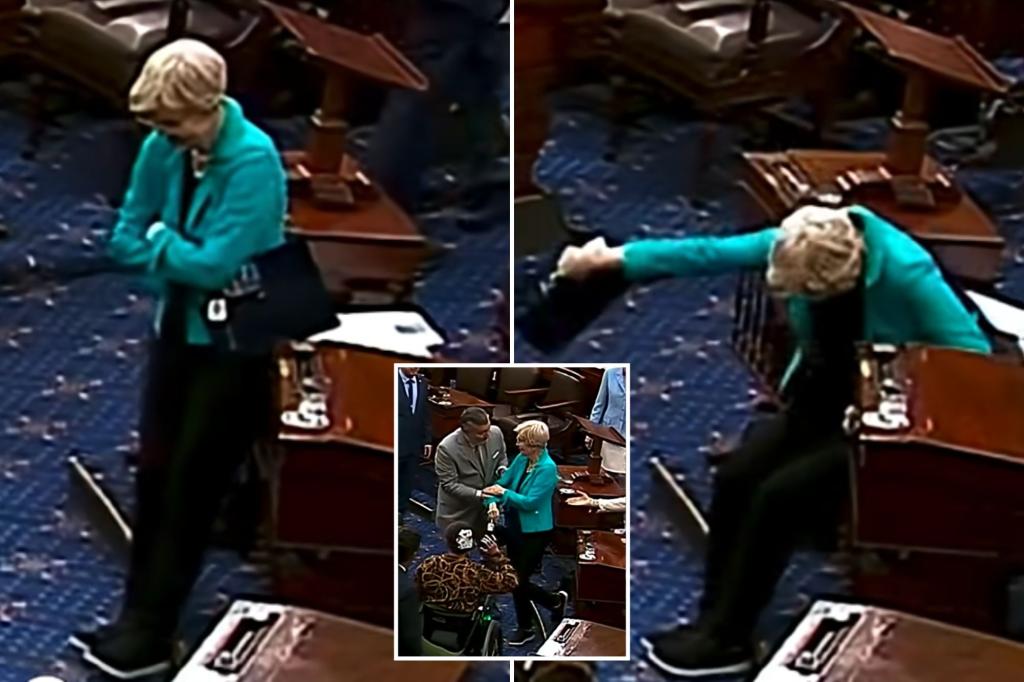 Sen. Elizabeth Warren falls on Senate floor as Republicans offer bipartisan assistance during Israel vote