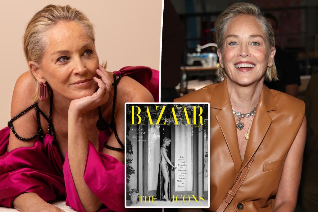 Sharon Stone, 67, ditches underwear in daring dress with sky-high slit