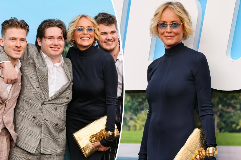 Sharon Stone and her 3 sons make rare red carpet appearance at ‘Nobody 2’ premiere