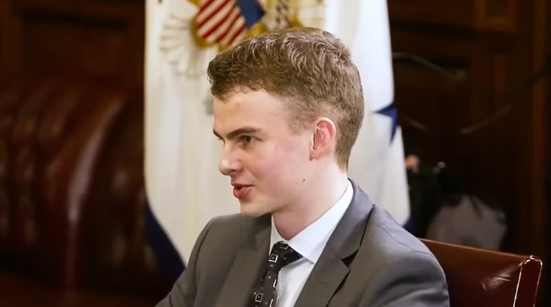 Edward Coristine during a Fox News interview in May.