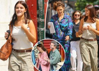 Suri Cruise joins mom Katie Holmes on set as actress films ‘Happy Hours’ with Joshua Jackson