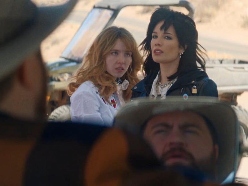 Paul Walter Hauser, Sydney Sweeney and Halsey in 'Americana'
