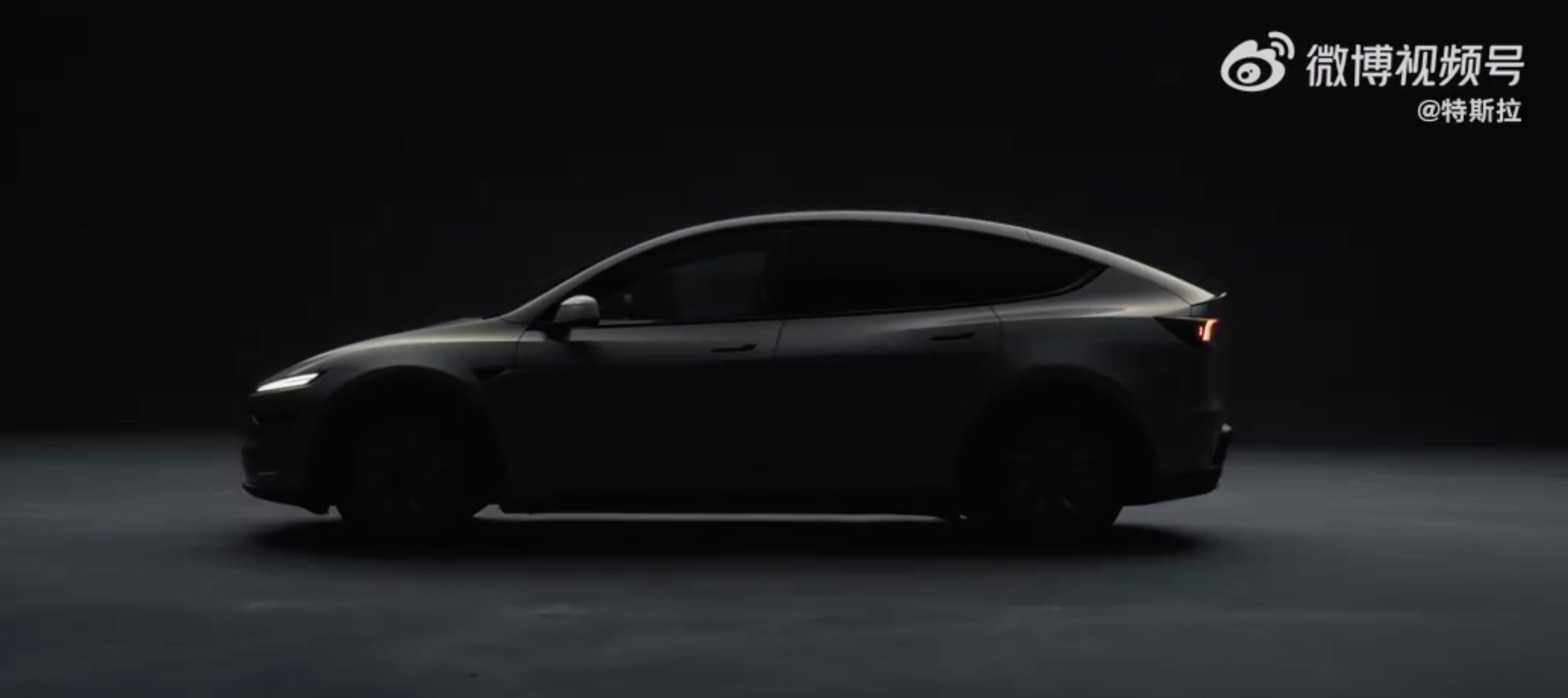 The Tesla Model Y L is pictured.