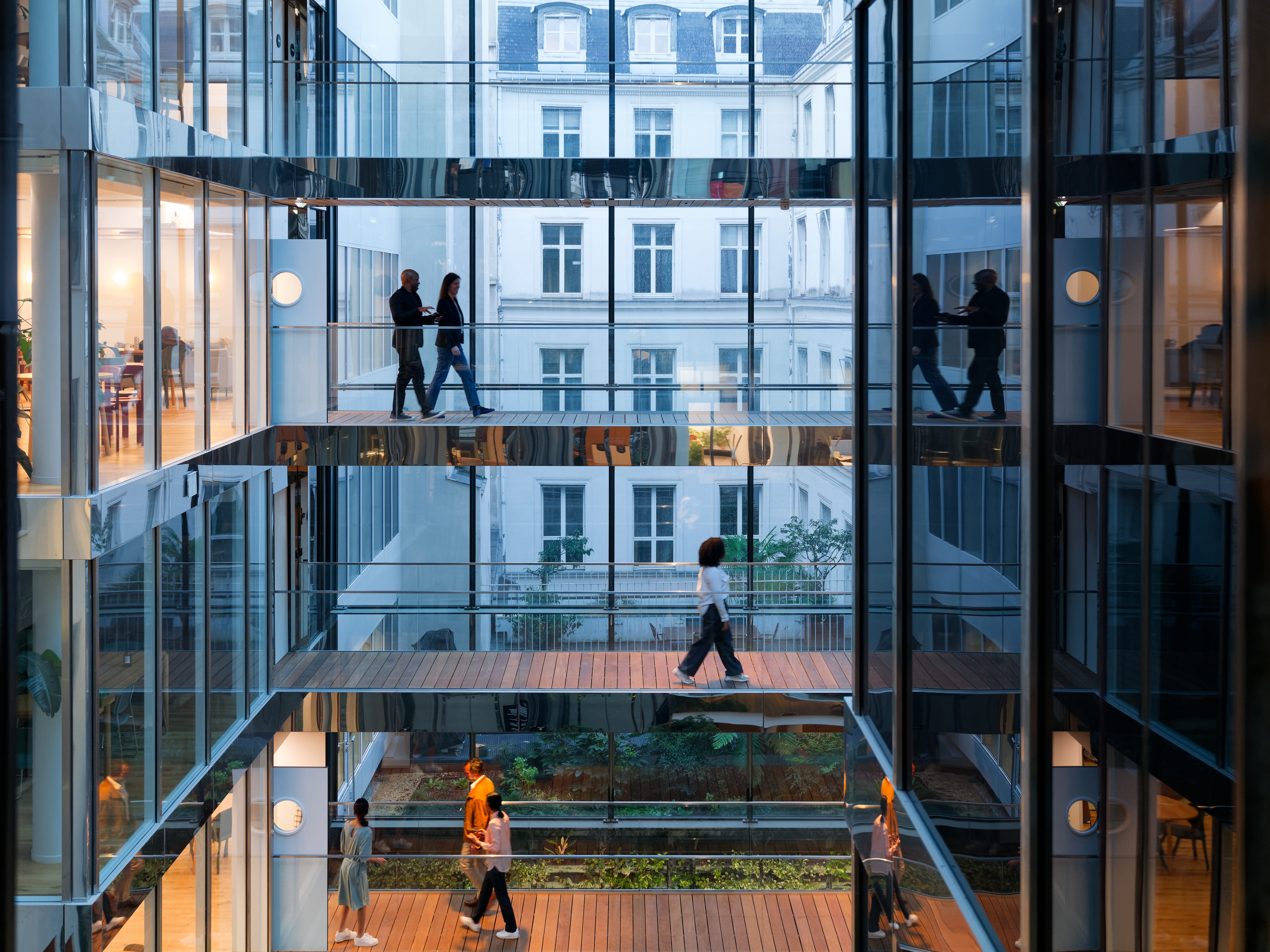 People walking in office