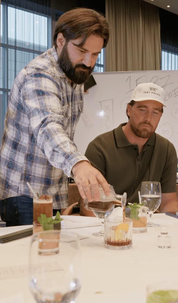 Travis Kelce at his new restaurant.