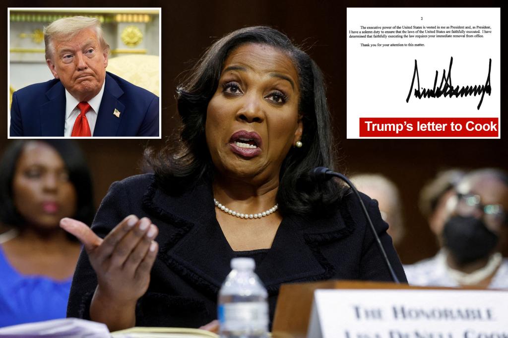 Trump fires Federal Reserve Gov. Lisa Cook over mortgage fraud allegations