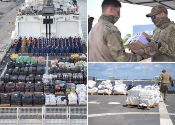 US Coast Guard makes largest-ever drug haul of more than 70,000 pounds of cocaine and marijuana