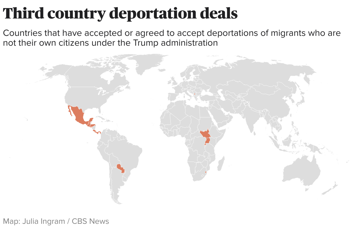 Third country deportation deals (Choropleth map)