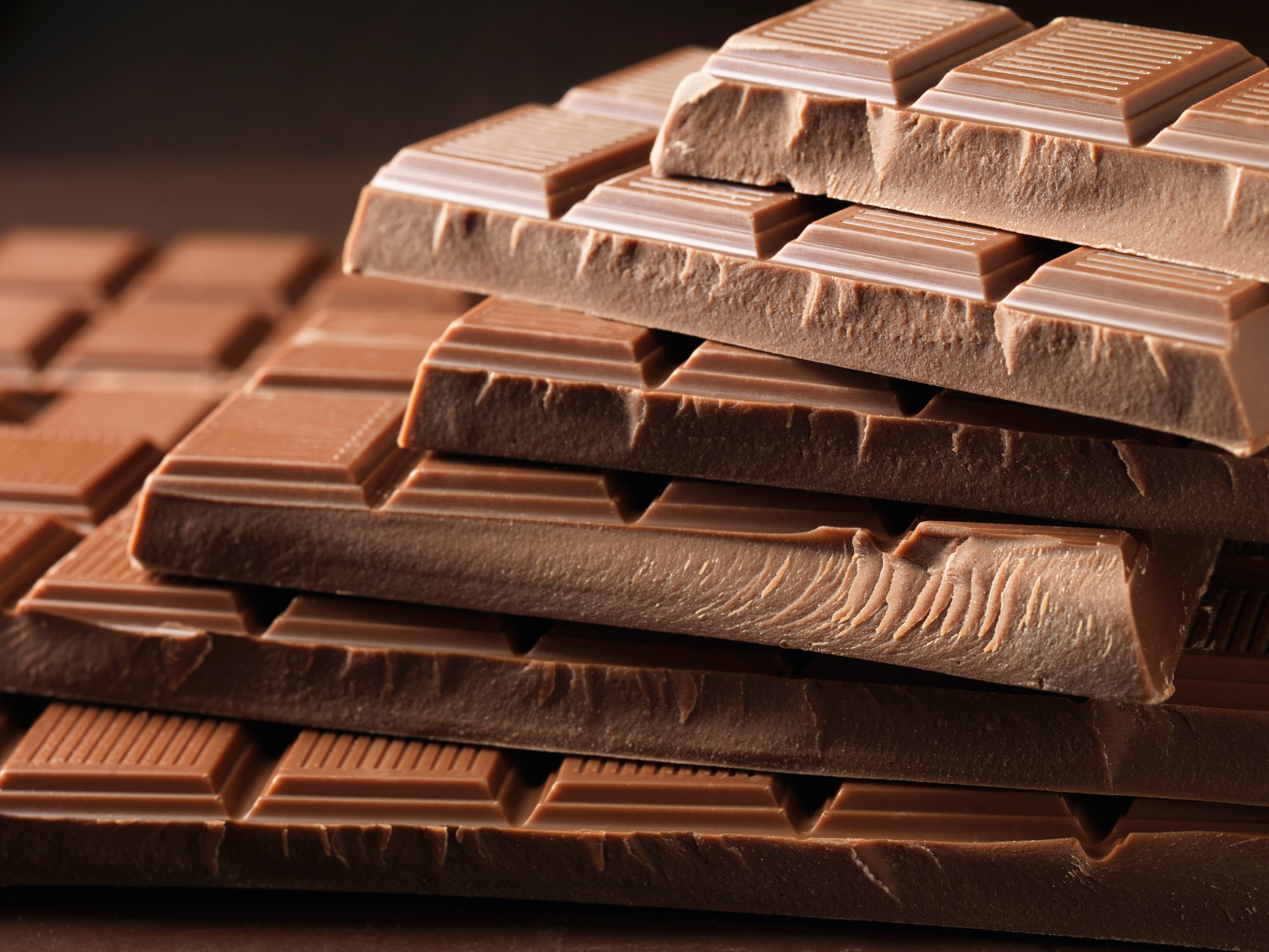 Chocolate bars stacked